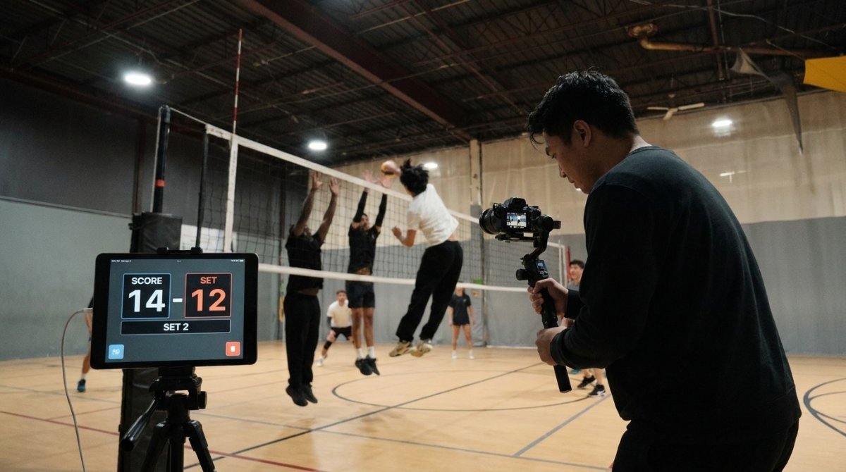 Courtside highlights filming and live scoreboard